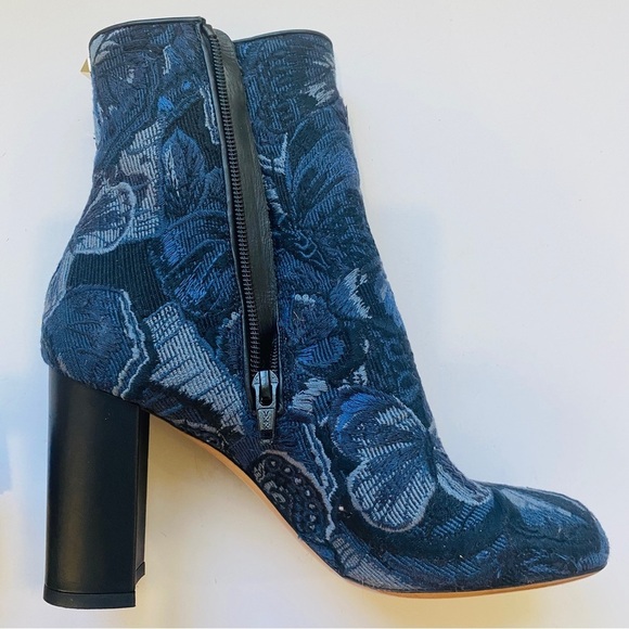 Valentino blue floral tapestry ankle boots - Picture 5 of 12